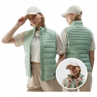 Kamizelki damskie - BEZRĘKAWNIK kamizelka damska PUCHOWA 4F pikowana zielona TVJAF111 XS - miniaturka - grafika 1