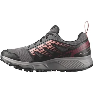 Salomon Wander Gore-Tex damskie wodoodporne buty do biegania w terenie, gotowe do aktywności na świeżym powietrzu, komfort dzięki amortyzacji, bezpieczne trzymanie stopy, Plum Kitten Black Peach - Koszulki i topy damskie - miniaturka - grafika 1