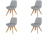 Krzesła - TACOMA Krzesło Tapicerowane, komplet 4 szt. #14 Jasny Szary 56x60x85 cm - miniaturka - grafika 1