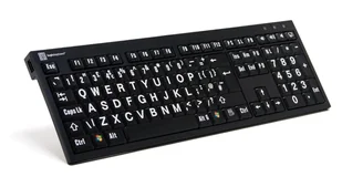 Logickeyboard LargePrint klawiatura Uniwersalne USB ĄŽERTY Francuski Czarny LKB-LPWB-BJPU-FR - Klawiatury - miniaturka - grafika 1