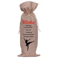 Ozdoby bożonarodzeniowe - Worek Na Butelkę Lniany - Winko Poprawia Krążenie (50) - miniaturka - grafika 1