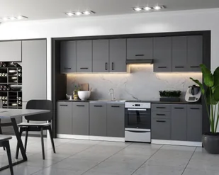 Meble Kuchenne Szare Mat Nowoczesne Kuchnia Jowita 3.2m Pojemna Modułowa - Meble kuchenne - miniaturka - grafika 1