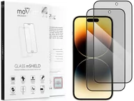 Szkła hartowane na telefon - 2 Szt. | moVear 2.5D Max Privacy - Prywatyzujące Szkło Hartowane Do Apple Iphone 14 Pro (6.1") Na Cały Ekran | Antyspy, Do Etui, Fullglue, 9H - miniaturka - grafika 1