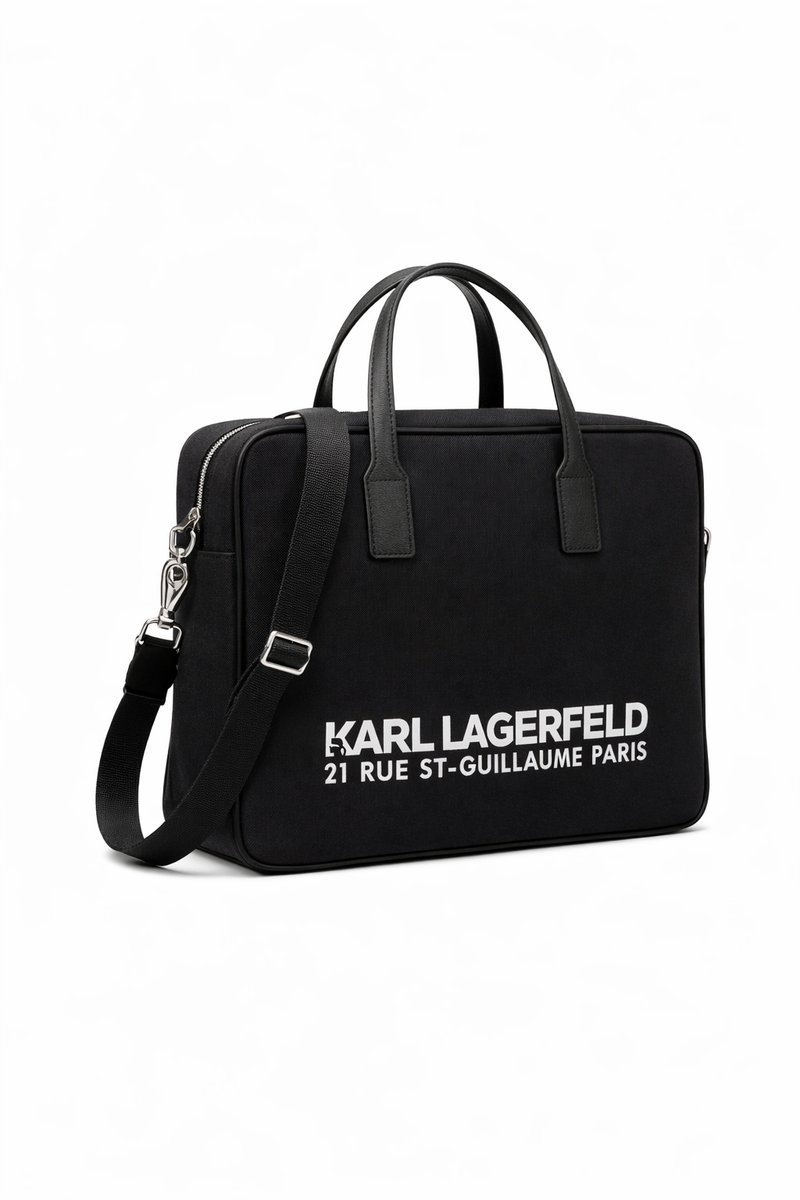KARL LAGERFELD CZARNA AKTÓWKA NA RAMIĘ Z LOGO 1I3A