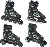 Rolki - Rolki Łyżwy 4w1 Raven Spirit Black/Mint 37-40 - miniaturka - grafika 1