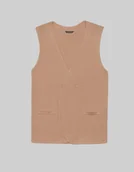 Kamizelki męskie - kamizelka gussola slim fit beżowy - miniaturka - grafika 1