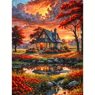 Rękodzieło - TEMU JOZYSH 1 szt. Duży zestaw do DIY Malowania Diamentami 5D, Piękny Krajobraz, Bez 30x40 cm - 11,8x15,7 cala / 40x50 cm - 15,7x19,7 cali, Okrągłe - miniaturka - grafika 1