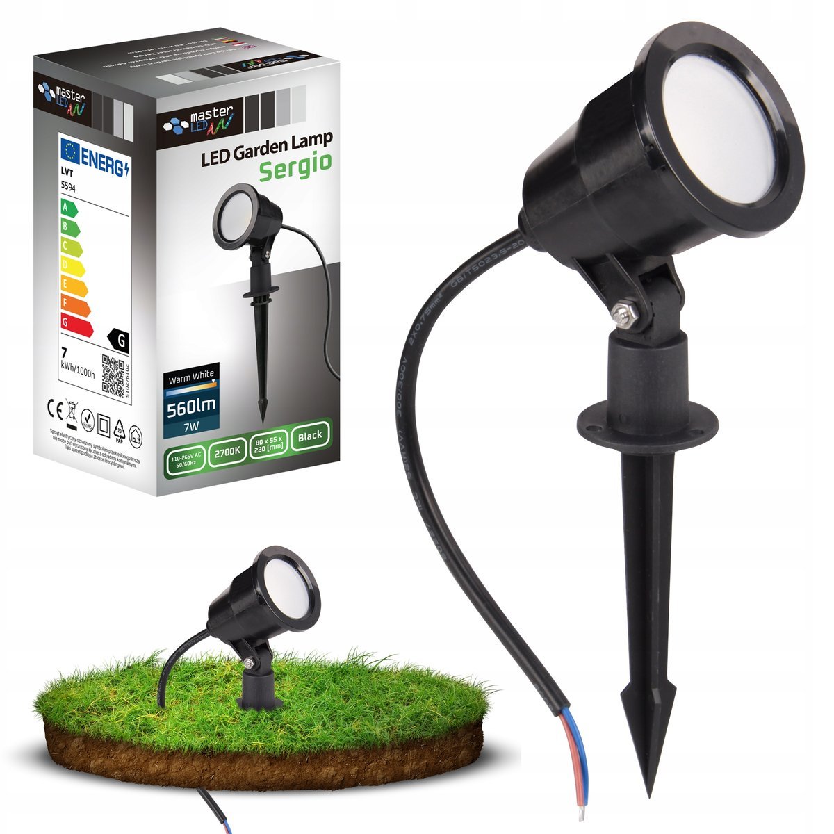 Reflektor ogrodowy LED Sergio 7W 2700K 5594 LVT