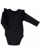 Body dla niemowląt - Body z długim rękawem dla dziewczynki czarne Nicol,r.98 - miniaturka - grafika 1