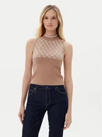 Swetry damskie - Guess Sweter W3YR26 Z37K0 Brązowy Regular Fit - miniaturka - grafika 1