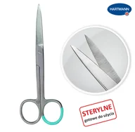 Akcesoria medyczne - Nożyczki chirurgiczne sterylne proste 13 cm ostro/ostre (Hartmann) - miniaturka - grafika 1