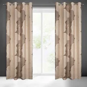 Zasłony - Zasłona gotowa na przelotkach FREZJA 250 x 140 cm beżowy - miniaturka - grafika 1
