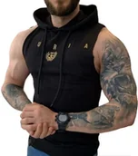 Koszulki męskie - Tank top z kapturem męski, złote Logo Furia - miniaturka - grafika 1