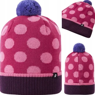 Czapka dziecięca Reima Jenkka 52/54 różowa wełna merino ciepła oddychająca - Czapki dla dzieci - miniaturka - grafika 1