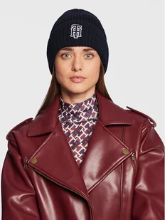 Tommy Hilfiger Czapka AW0AW14032 Granatowy - Czapki damskie - miniaturka - grafika 1