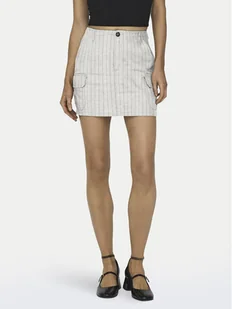 ONLY Spódnica mini Malfy-Caro 15310982 Biały Regular Fit - Spódnice - miniaturka - grafika 1