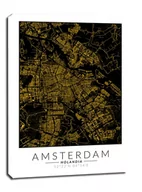Obrazy i zdjęcia na płótnie - Amsterdam złota mapa - obraz na płótnie Wymiar do wyboru: 70x100 cm - miniaturka - grafika 1