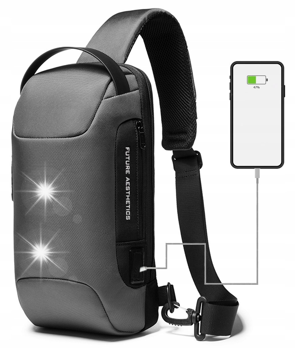 Antykradzieżowy PLECAK TORBA na JEDNO ramię TSA