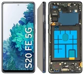 Części serwisowe do telefonów - WYŚWIETLACZ EKRAN LCD DO SAMSUNG GALAXY S20 FE 5G INCELL RAMKA GRANATOWA - miniaturka - grafika 1