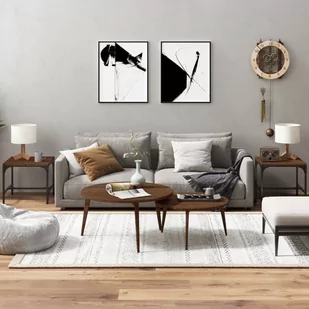 Lumarko Stoliki boczne, 2 szt., brązowy dąb, 40x40x35 cm - Ławy i stoliki kawowe - miniaturka - grafika 1