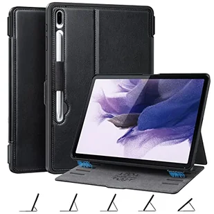 ZtotopCases Etui na tablet Samsung Galaxy Tab S7 FE 2021/S8 Plus 2022/S7 Plus 2020 12,4 cala, Premium skóra PU Business Stand Cover z 5 wewnętrznymi kątami magnetycznymi, z uchwytem na długopis, - Etui do tabletów - miniaturka - grafika 1