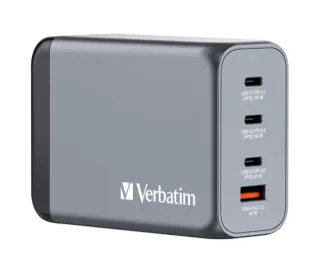 Verbatim Ładowarka GaN Verbatim, USB 3.0, USB C, szara, 240 W, wymienne końcówki C,G,A - Akcesoria podróżnicze - miniaturka - grafika 4