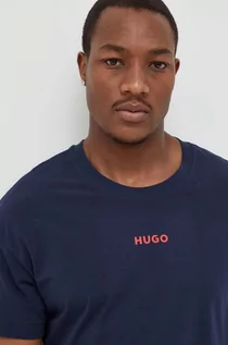 Piżamy męskie - HUGO t-shirt piżamowy kolor granatowy z nadrukiem - Hugo - grafika 1