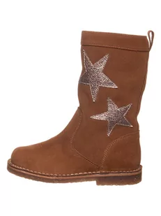 kmins Skórzane kozaki w kolorze jasnobrązowym - Kozaki damskie - miniaturka - grafika 1