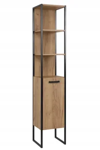 Comad Brooklin szafka 185 cm boczna wysoka stojąca Dąb Craft złoty/czarny mat BROOKLIN800FSC - Szafki łazienkowe - miniaturka - grafika 1