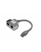 Digitus Adapter Wtyk RJ-45 na kablu / 2x gniazdo RJ45 ekran DN-93904