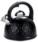 Czajniki na gaz - Czarny czajnik z tłoczonym wzorem diamentów 3L M9-N57 - miniaturka - grafika 1