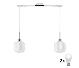 LED Żyrandol na linkę HARMA 2xE27/60W/230V matowy chrom/biały - Lampy sufitowe - miniaturka - grafika 1