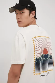 Koszulki męskie - Quiksilver t-shirt bawełniany kolor biały z nadrukiem - grafika 1