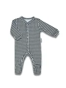 Pajacyki dla niemowląt - Niemowlęcy pajac bawełniany w pepitkę biały Nicol,r.74 - miniaturka - grafika 1