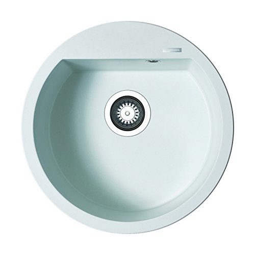 Pyramis 07981011 ALAZIA (Ø 51) 1B okrągły zlewozmywak do zabudowy Pyragranite, Snow