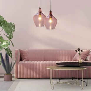 Nino Leuchten Lampa wisząca Paso ze szkła, 1-punktowa, różowa - Lampy sufitowe - miniaturka - grafika 1