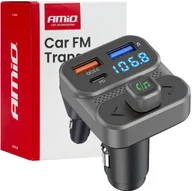 Transmitery FM - Transmiter samochodowy fm 2×usb-a 1×usb 12v 24v amio-04649 - miniaturka - grafika 1