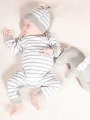 Pajacyki dla niemowląt - Chłopięcy pajac bawełniany w paski Nicol,r.74 - miniaturka - grafika 1