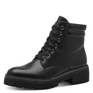 Kozaki damskie - Marco Tozzi Damskie buty sznurowane z ciepłą podszewką, 2-26278-43, modne kozaki, Black Comb, 40 EU, czarny Comb, 40 EU - miniaturka - grafika 1