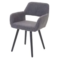 Krzesła - Krzesło do jadalni HWC-A50 II, krzesło kuchenne, design retro 50s ~ tkanina, szary, ciemne nogi - miniaturka - grafika 1