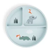 Miseczki i talerzyki dla dzieci - Done by Deer Talerzyk z Przyssawką Sitick&Stay Playground Blue - miniaturka - grafika 1