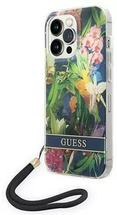 Guess GUOHCP14XHFLSB iPhone 14 Pro Max 6,7" niebieski/blue hardcase Flower Strap - Etui i futerały do telefonów Guess GUOHCP14XHFLSB iPhone 14 Pro Max 6,7" niebieski/blue hardcase Flower Strap - Etui i futerały do telefonów - miniaturka - grafika 1