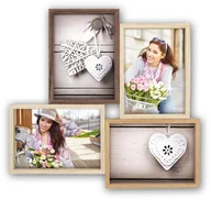 Ramki na zdjęcia - Ramka galeria 4 zdjęcia 10x15 delikatna drewniana - miniaturka - grafika 1