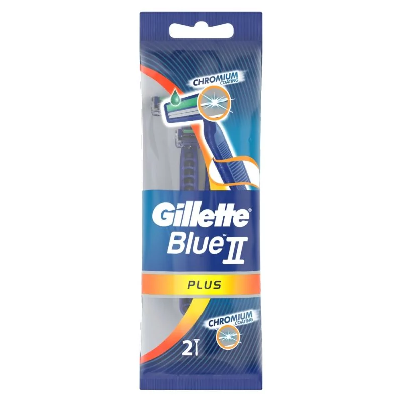 Gillette Zestaw jednorazowych maszynek do golenia, 2 szt. - Blue II Plus Chromium Zestaw jednorazowych maszynek do golenia, 2 szt. - Blue II Plus Chromium