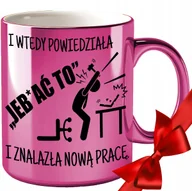 Kubki - KUBEK NA POŻEGNANIE ODEJŚCIE KOLEŻANKI Z PRACY BIURA GRAWER ZŁOTY RÓŻOWY - miniaturka - grafika 1