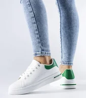 Sneakersy damskie - Biało-zielone sneakersy Leland-37 - miniaturka - grafika 1