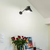 Lampy ścienne - Euluna Kinkiet Alan, ruchomy, czarny, 1-punktowy - miniaturka - grafika 1