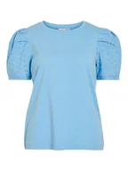 Koszulki i topy damskie - Vila Koszulka w kolorze błękitnym - miniaturka - grafika 1