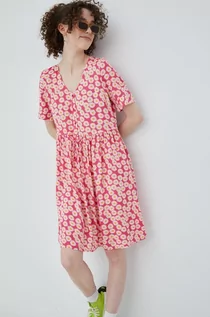 Sukienki - Pieces sukienka kolor różowy mini rozkloszowana - grafika 1