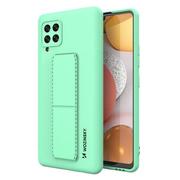 Etui i futerały do telefonów - Wozinsky Kickstand Case elastyczne silikonowe etui z podstawką Samsung Galaxy A42 5G miętowy - miniaturka - grafika 1